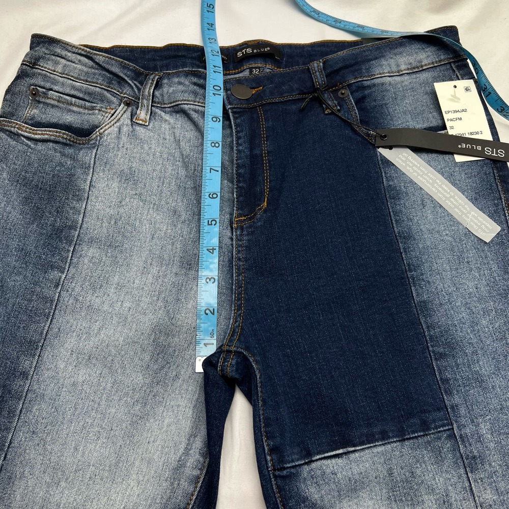 Stich Fix STS Blue Piper Ankle Tapered Color Block Wash Jeans Size 32 Patchwork - Picture 10 of 11